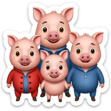 three little pigs and big bad wolf sticker