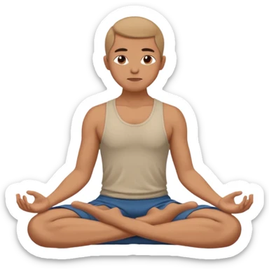 person meditating cross-legged sticker