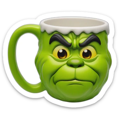 Grinch face shaped mug sticker