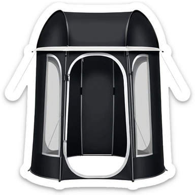 Tall Oval Narrow Pop up standing tent black for spray tan sticker