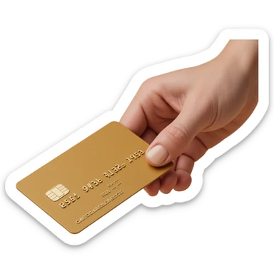 a realistic credit card making a payment, skeuomorphism style, detailed, photorealistic textures, subtle shadows sticker