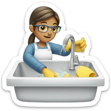washing dishes sticker
