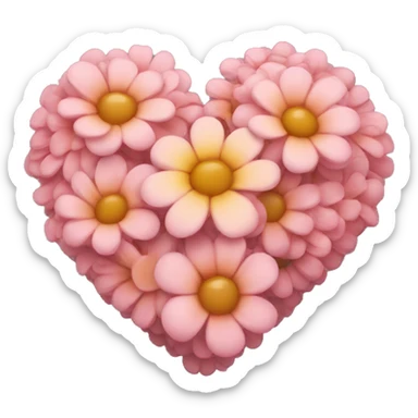 Flowers in a form of a heart sticker