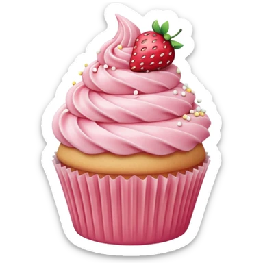 strawberry vanila cupcake sticker