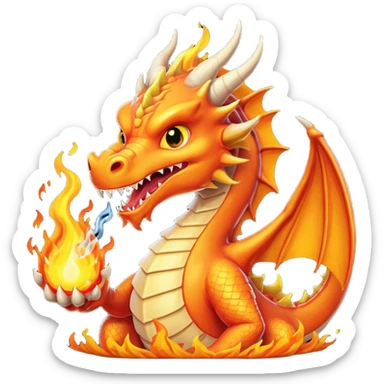 Dragon spitting fire at game of thrones   sticker