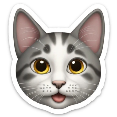 Zwei graue katzen die sich anfauchen sticker