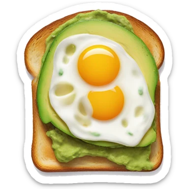 Avocado toast with fried egg sticker