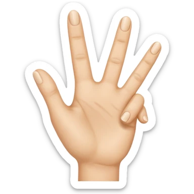 Three fingers up of a beige hand sticker