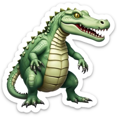 zombie monstrous pale skinned decaying greenish white alligator, vicious, boss monster, body, dirty, undead, quadrapedal sticker