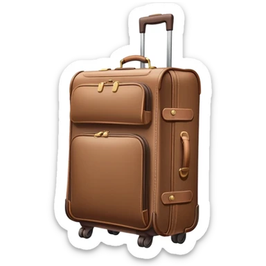 Rolling luggage with handle, muted colors, not vibrant sticker