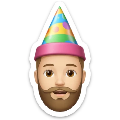 young man with a beard, happy birthday boy sticker