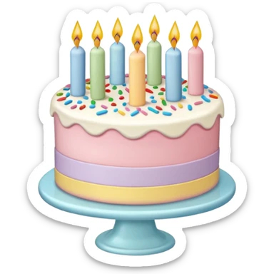 1 layer pastel birthday cake sticker