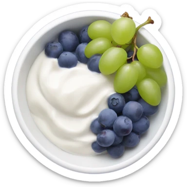 yoghurt bowl with grapes and blueberries sticker