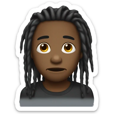  black male with dreads crying sticker