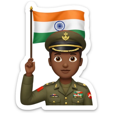 Indian army with indian flag sticker