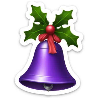 Purple Christmas bells  sticker