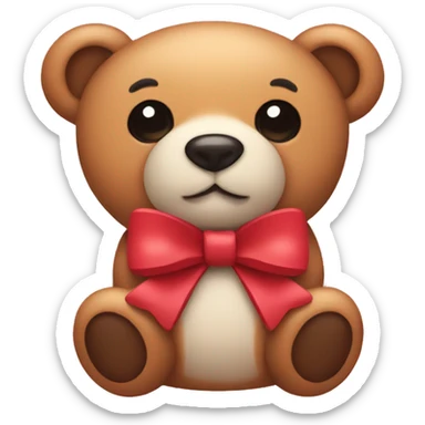 small Teddy with bow sticker