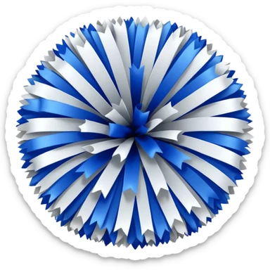 White, blue, silver cheerleading pom poms only sticker