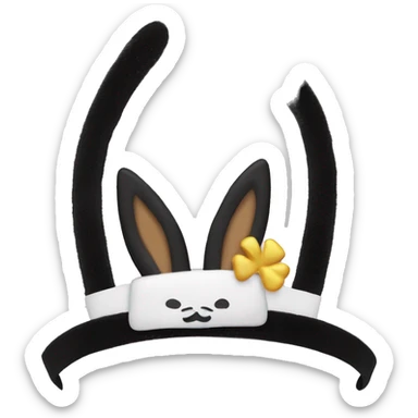 black colored playboy bunny headband  sticker