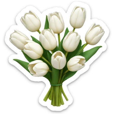 white tulip bouquet  sticker