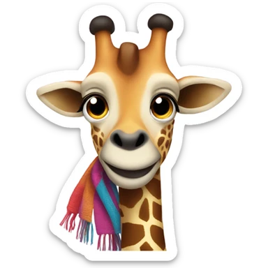 Jirafa con bufanda  sticker