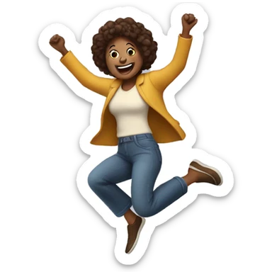 Mam that is jumping and happy sticker