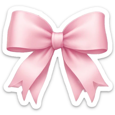 light pink bow with thin ribbon sticker