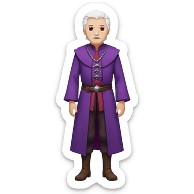 a white haired old man with purple eyes standing, full body, in Targaryen themed clothes, clothes aren't purple  sticker