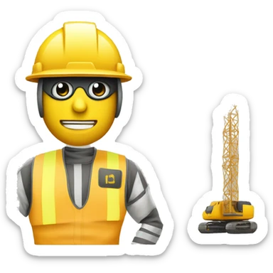 i want an emoji of a yellow robot but with a construction hat. i want a simple emoji  like the type on iphones sticker