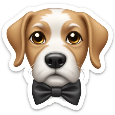 Dog wearing a bow tie  sticker