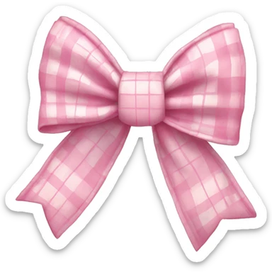 pastel pink plaid bow sticker