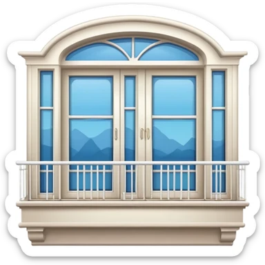 window with big balcony sticker