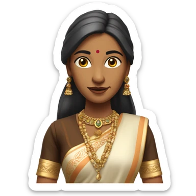 Here is the full-body image of the 3D Indian woman character, turned slightly to the left. I think she looks graceful and elegant!  sticker