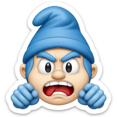 angry smurf  sticker