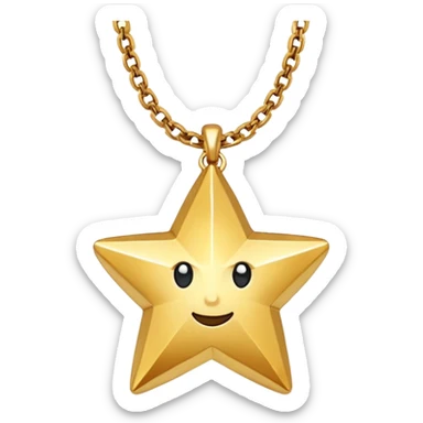Star charm in necklace – golden star-shaped trinket.
 sticker