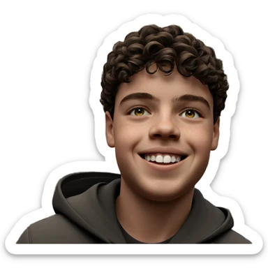 smiling boy portrait on grey sticker