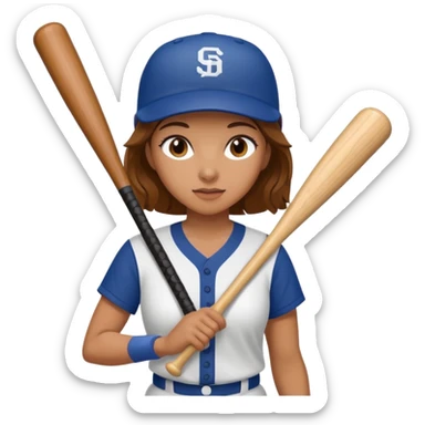 woman baseball player sticker
