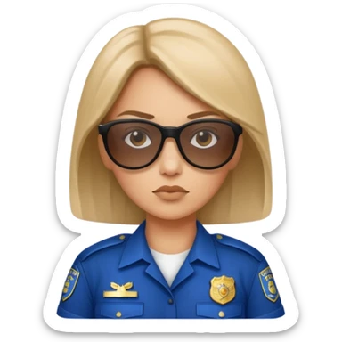 woman police wearing sun glasses sticker