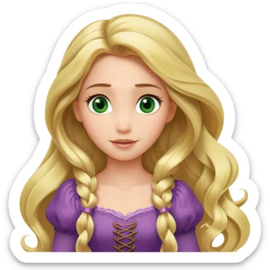 tangled disney rapunzel fair skin green eyes blonde hair  sticker