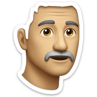 Hombre-calvo-cicatriz-en-cabeza-enfadado sticker