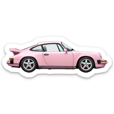 light pink porsche doors up sticker