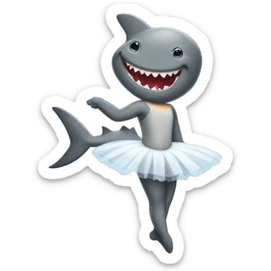 shark as a ballerina with a bib sticker