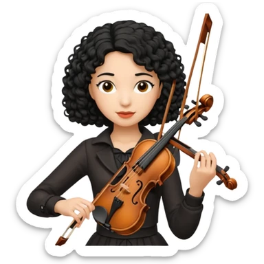 CURLY BLACK  HAIR  FEMALE VIOLINIST sticker