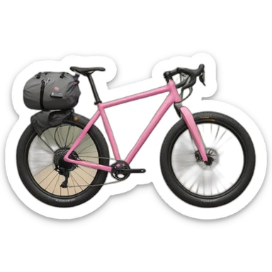 Bikepacking pink bike sticker