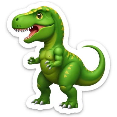 t-rex with muscular arms, emoji style sticker