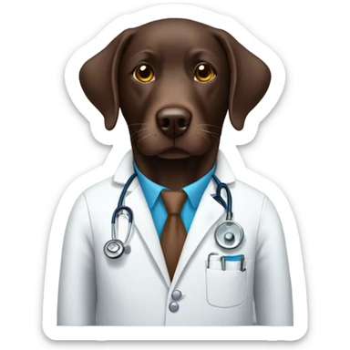 Chocolate lab, doctor sticker