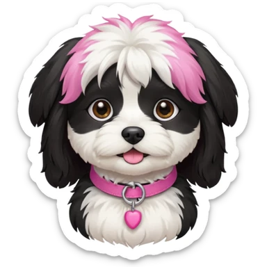 cute and bold havanese female dog black and white sticker