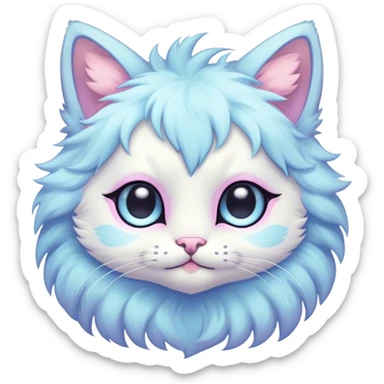 Kawaii bright fantasy ethereal anthro feline fursona animal creature sticker