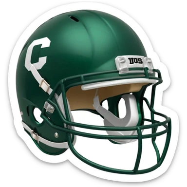 College football player helmet in dark green color sticker