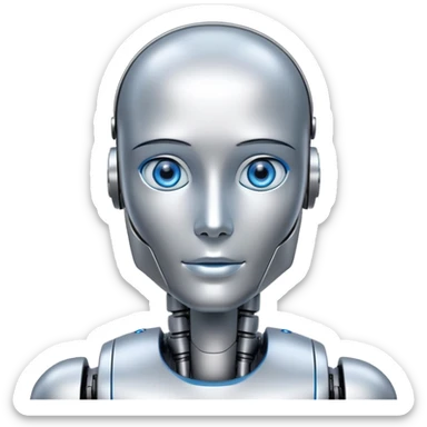 humanoid robot, kind face sticker